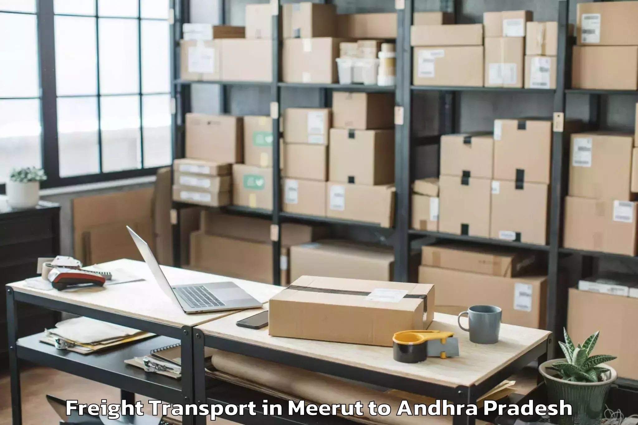 Top Meerut to Krishna University Machilipatn Freight Transport Available